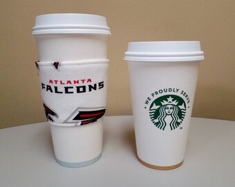 Atlanta Falcons Fabric NFL Coffee Cozy,Atlanta Falcons Cup Holder,fabric coffee holder,Coffee iced cozy,Custom coffee Sleeve