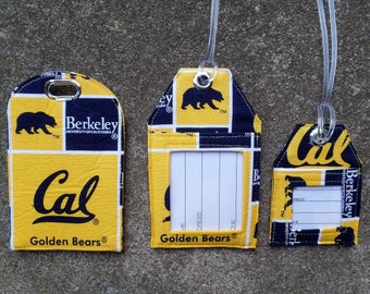California Berkeley Luggage Tags,UC University California,Berkeley Golden Bears Fabric, California Badge Holder Luggage Name Identification