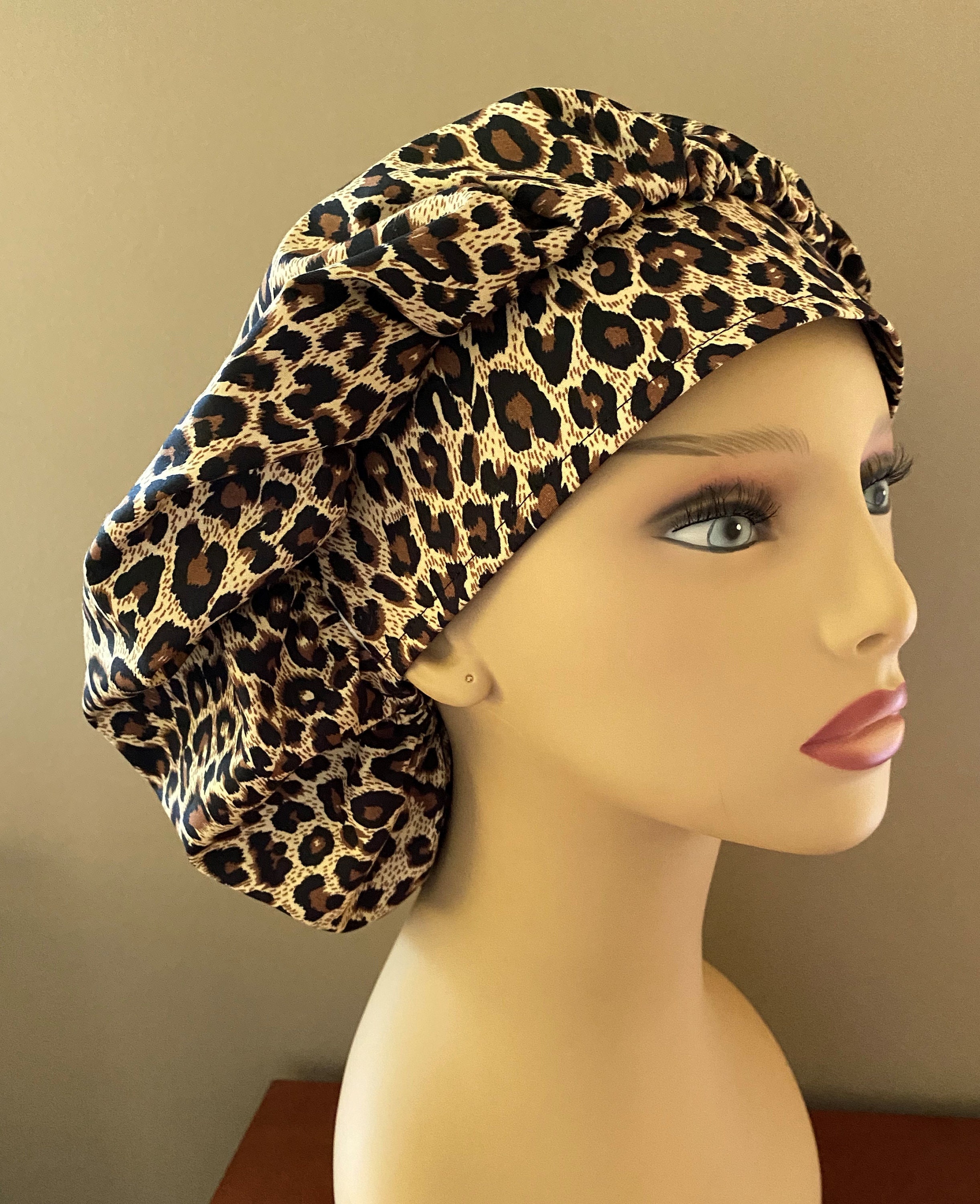Cheetah Bouffant Scrub Cap,Cheetah Fabric Cap, Leopard Fabric Spots ...