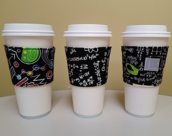 Math Cozy,Science Cozy,Chemistry Coffee Cozy,Equasions Custom Coffee Cup Sleeve,Coffee Cup Holder, iced coffee cozy