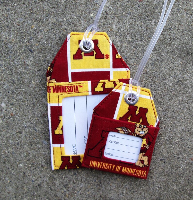Luggage Tags Made From University of Minnesota Golden Gophers Etsy