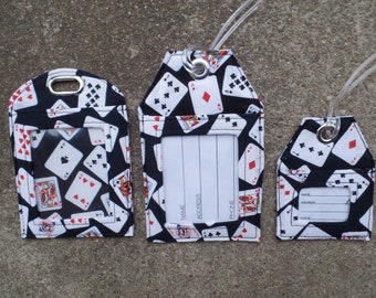 Playing Card Luggage Tags, Playing Cards Fabric, Playing Card Badge reels, Playing Cards Badge Name Identification Bag Gift Tag