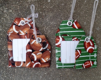 Football Fabric Luggage tags,Football Fabric,Sports Fabric Luggage,Name Identification Luggage Bag and Gift Tags and to Mark your Gear.