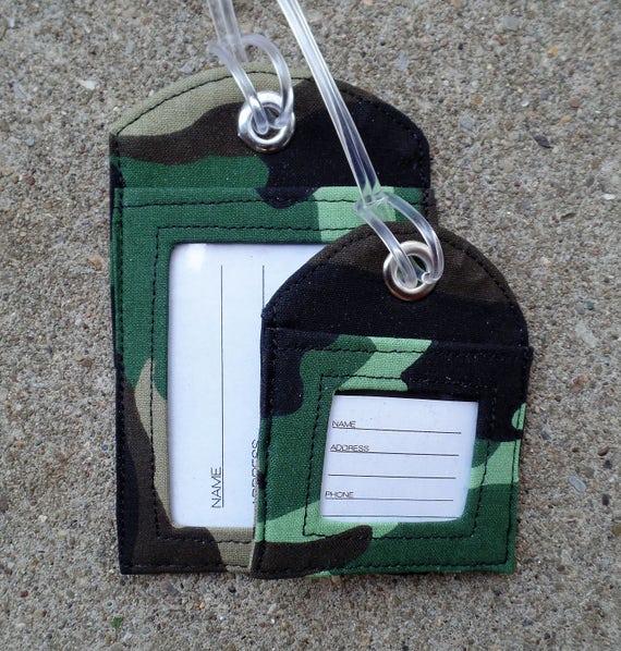 2 pack Personalized Green CamoflaugeLuggage Tag