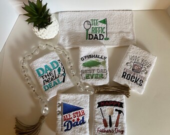 Embroidered Father's Day Washcloths, Father's Day gifts, Dad's washcloth,Embroidered washcloths