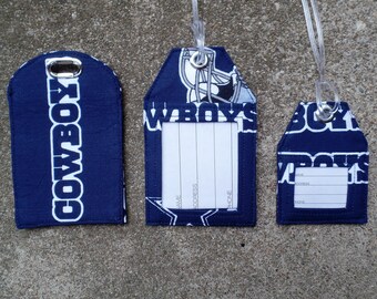 Luggage Tags made from Dallas Cowboys Fabric,NFL Cowboys Football Fabric Luggage Tags,Fabric Name Identification Luggage Bag and Gift Tags