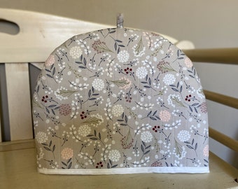 Silver Floral Spring Tea Cozy, Spring Teapot Cozy, Silver Berries Teapot Warmer, Summer Teapot Cozy, Teapot Cozy