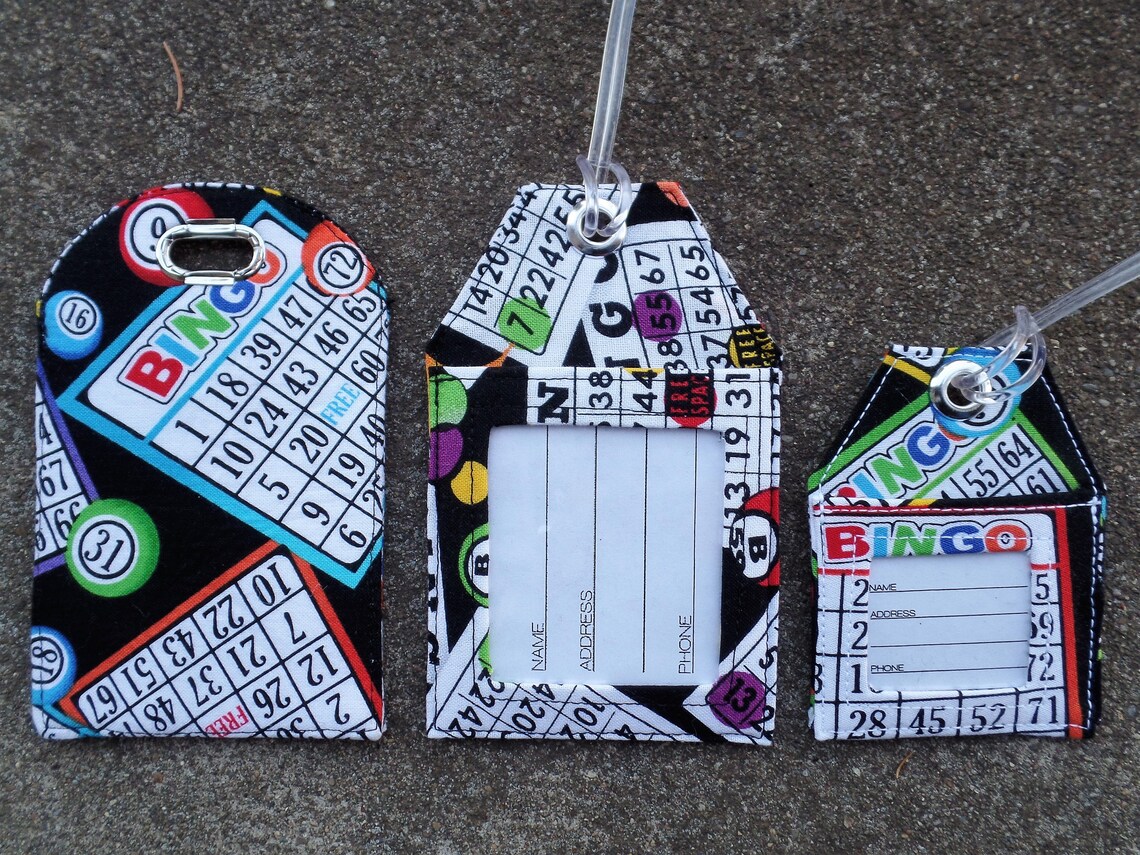 Bingo Cards Fabric Badge Protector Holder Bingo Fabric Luggage Etsy UK