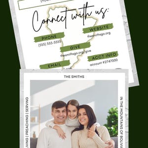 Minimalist Customizable Missionary Prayer Card 4x4