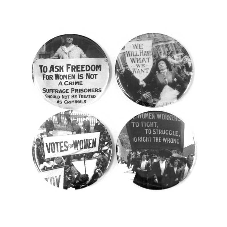 Suffragettes Feminist Fridge Magnets Set of 4 Feminism Womens image 1