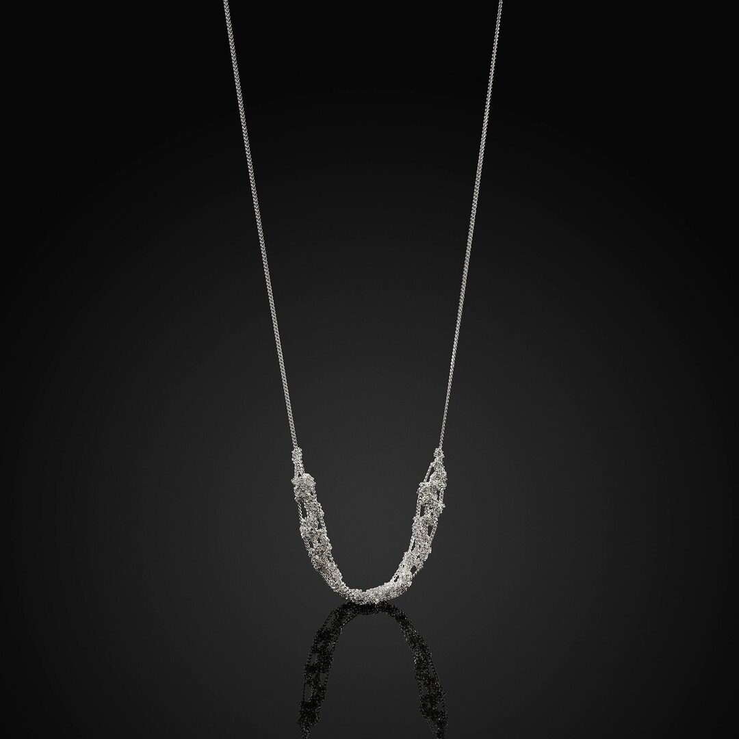 Unique Sterling Silver Necklace, Delicate Silver Necklace, Minimalist