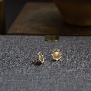 14k Gold Earrings, Ethnic Jewelry, Gold Stud Earrings, Indian Gold Earrings, Drop earrings, Boho Gold Stud Earrings, Solid Gold Earrings image 4