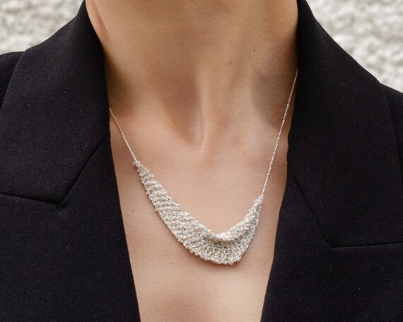 Sterling silver on sale statement necklace