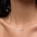 Simple Wedding Jewelry for Brides, Bride Necklace, Delicate Bridal Silver Necklace, Dainty Chain Unique Necklace, Crocheted Necklace Silver product logo