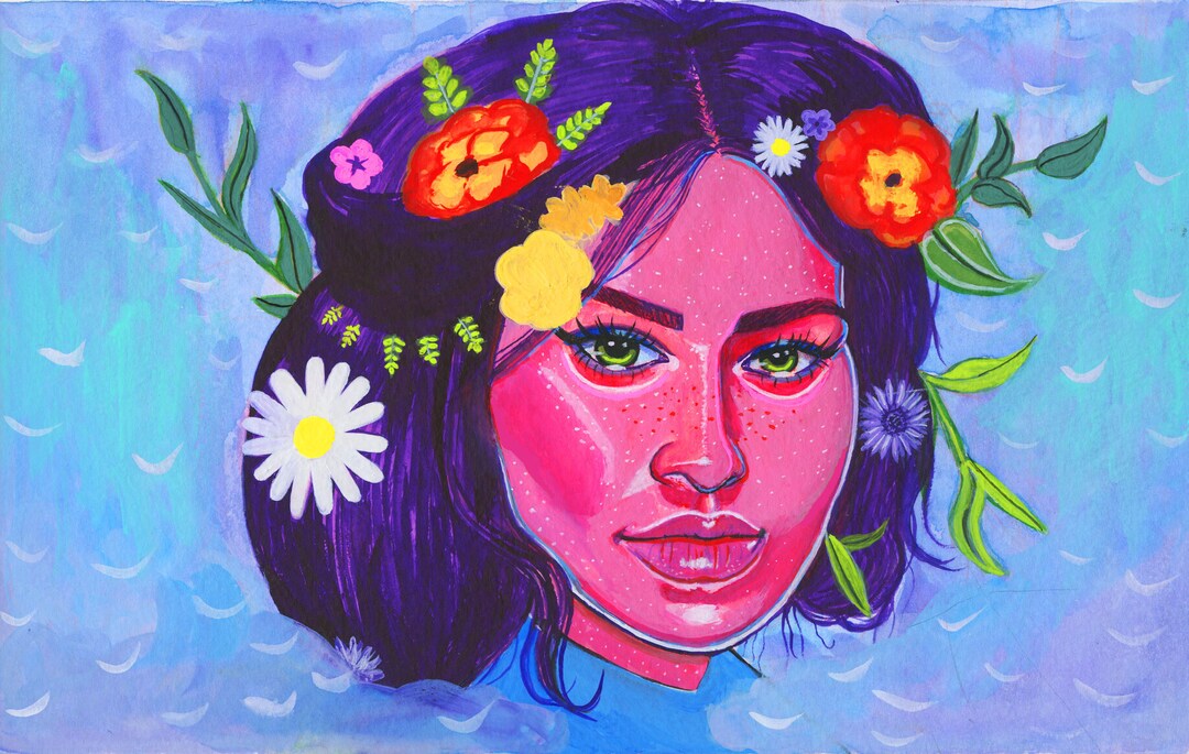 Flower Girl Art Print/postcard Etsy UK