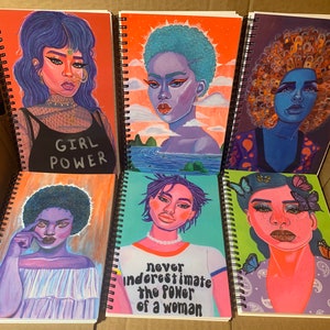 Illustrated Notebooks (swipe for names and size listed in description)