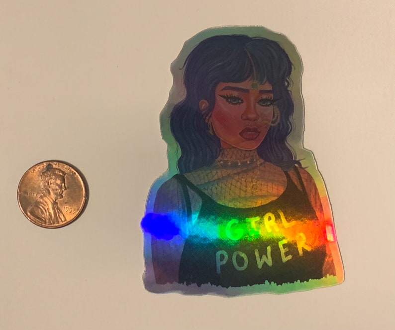 Girl Power Desi Girl holographic sticker
