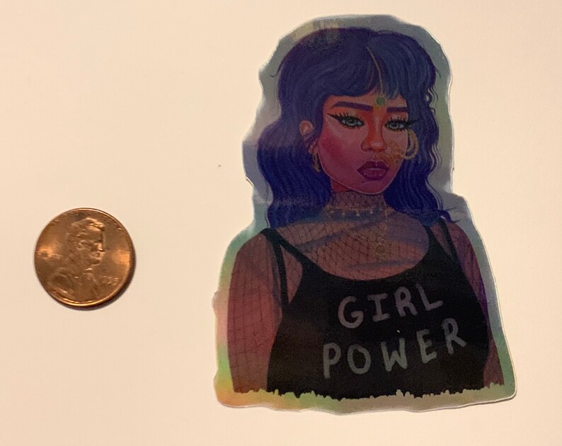 Girl Power Desi Girl holographic sticker