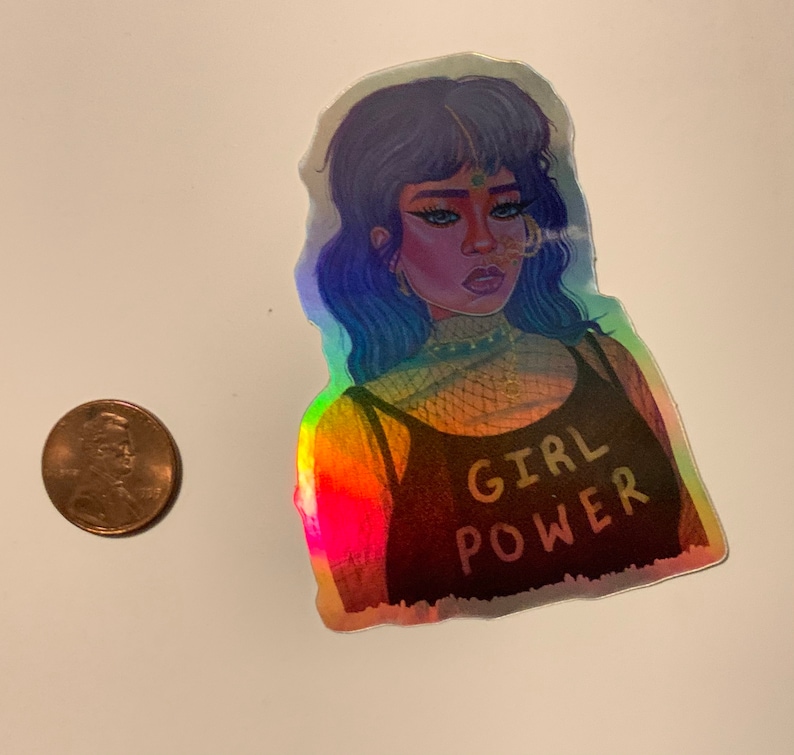 Girl Power Desi Girl holographic sticker