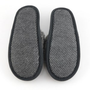 Wool Slip-on Slippers Gray Color Merino Sheep Natural Men Women Multiple Sizes Warm Indoor Eco image 4