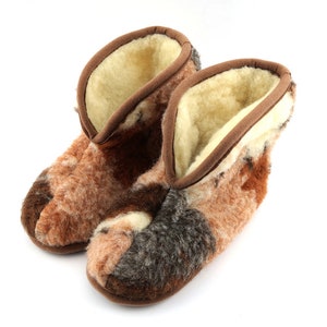 Womens Merino Sheepskin Bootie Slippers Hard Sole Boots House