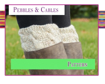 Pebble & Cable Boot Cuffs | Boot Toppers ~  PATTERN - Gift for a High School * College Girls love Boot Cuffs