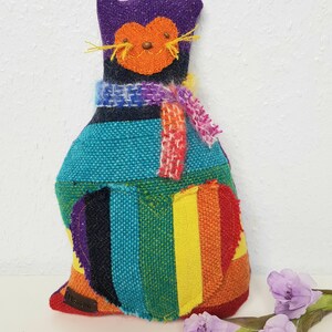 Hand made Rainbow tweed cat