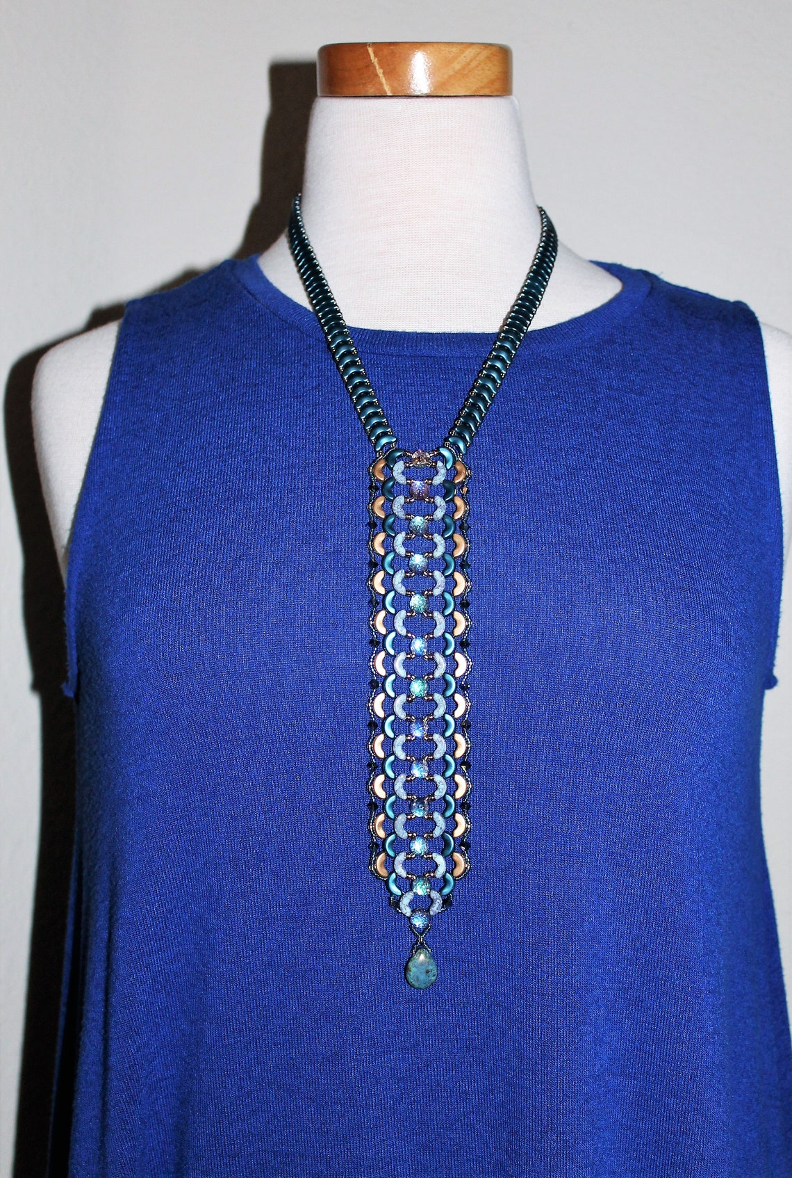 Necktie Beaded Necklace Tie Necklace Beaded Necklace Arco Etsy