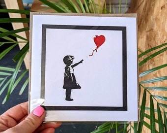 Banksy Greetings Card Blank Inside Handmade