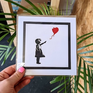 Banksy Wenskaart Blank Binnen Handgemaakt