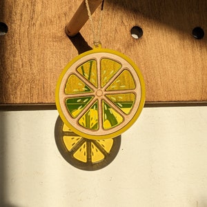 Lemon Sun Catcher Window Hanging Laser Cut Stained Glass Acrylic Wall Decor Fruit Collection