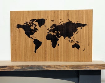 Reclaimed Wooden World Map