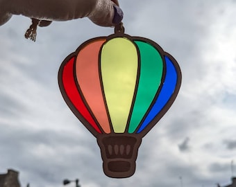 Gay Pride-zonnevanger heteluchtballon raamdecoratie nep-gebrandschilderd glas