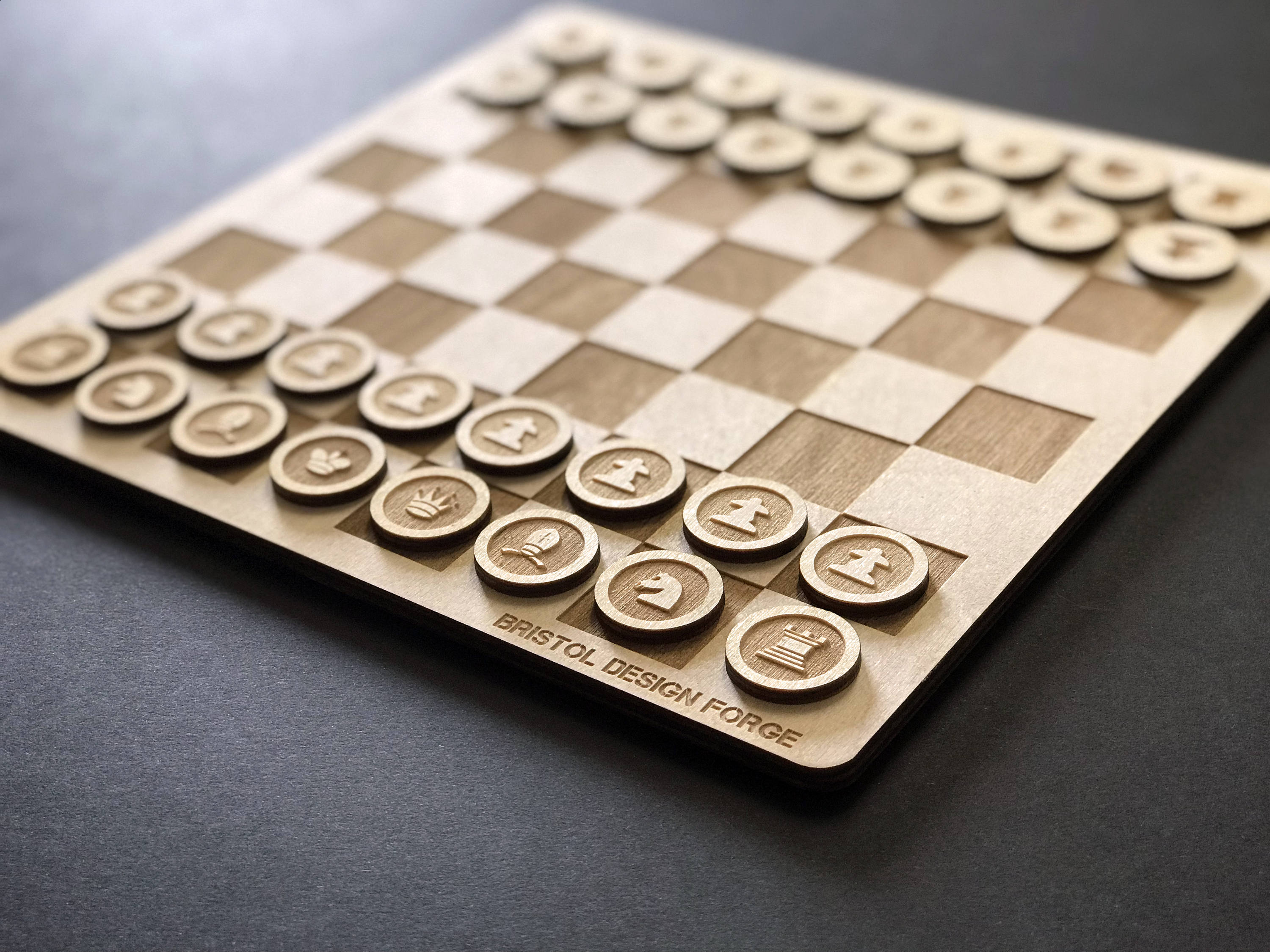 Minimal Chess Set Laser Cut Chess Set