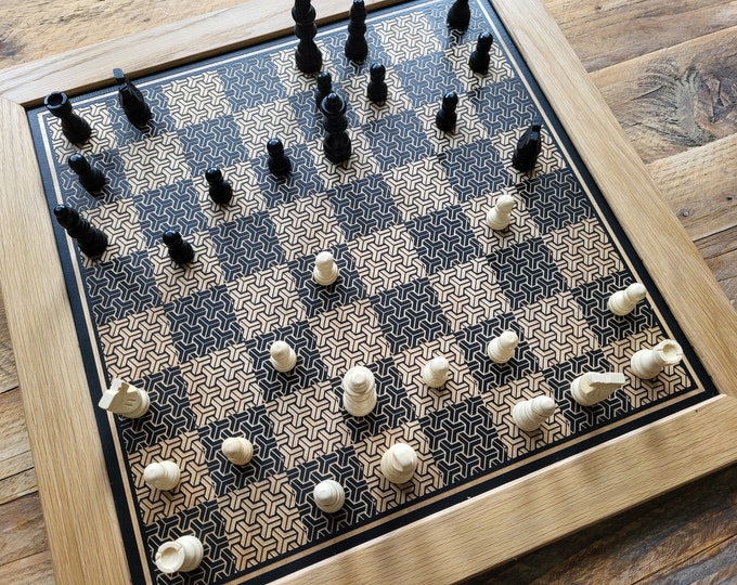 Geometric Chessboard - Modern Chess Board - Unique - Handmade
