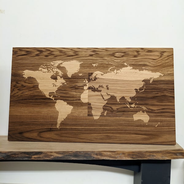 Wooden World Map Etsy UK