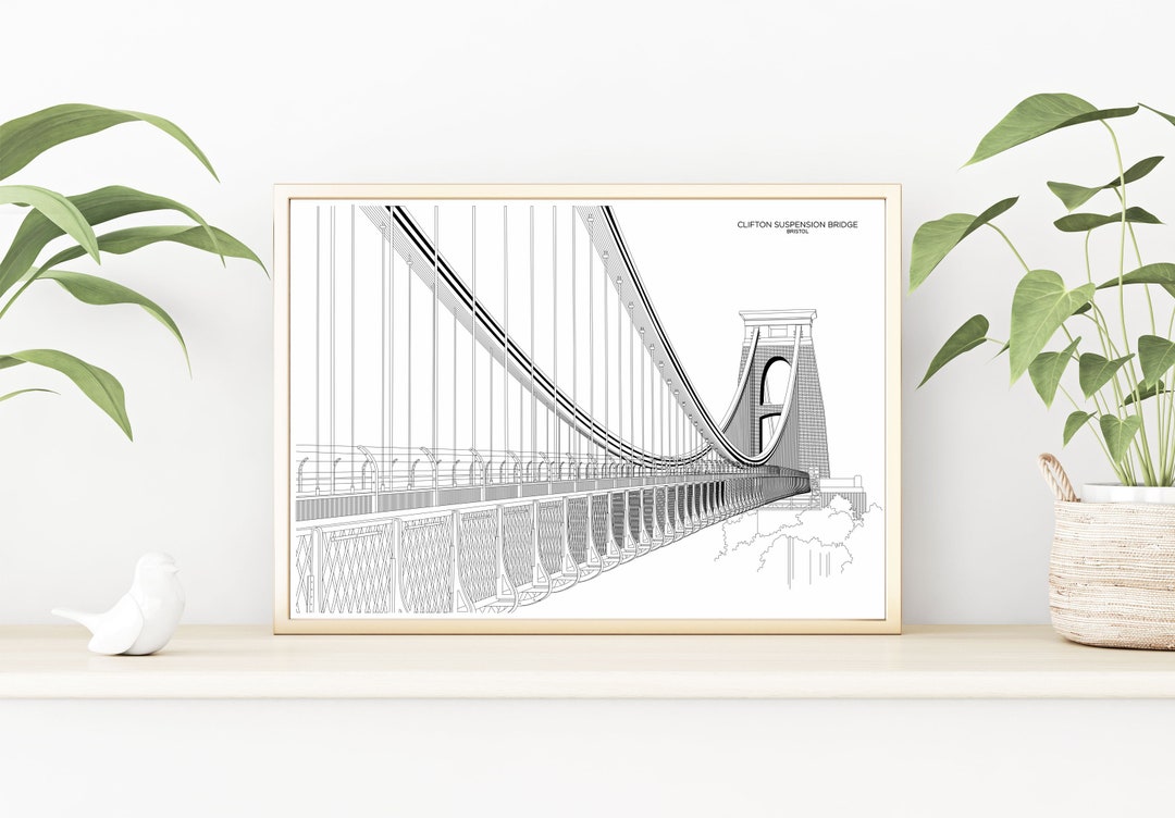 Clifton Suspension Bridge Bristol - Line Art - Giclee Prints - Greeting Cards - Postcards - Etsy