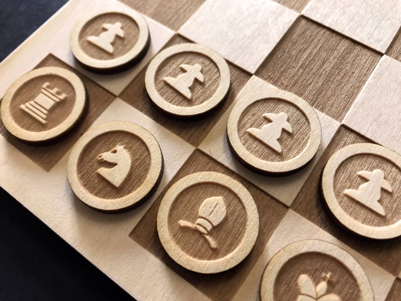 Minimal Chess Set Laser Cut Chess Set Etsy