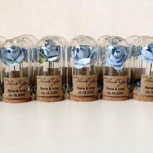 Dusty Blue Wedding Favors for Guests, Custom Bride Shower Party Favors, Bulk Thank You Gifts, Personalized Baby Shower Favors, Rose Dome
