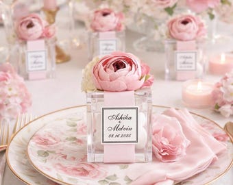 Blush trouwbedankjes set van 5, gepersonaliseerde bedankdoosjes, trouwbedankjes voor gasten, babyshower bedankjes, aangepaste feestbedankjes