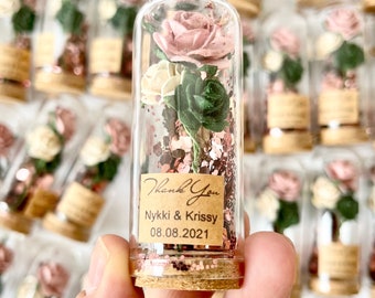 Rose Dome Wedding Favors for Guests in Bulk, Bachelorette Party Favors, Sweet 16 Souvenirs Gift, Personalized Engagement Favors, Rustic Gift