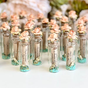 Bulk Wedding Favors for Beach, Tropical Beach Party Favors, Wedding Message in a Bottle, Save The Date Favors, Sand Shells Bottle Gifts