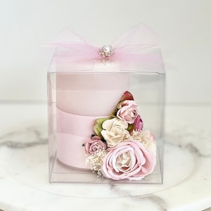 3 bougies personnalisées, Cadeaux de mariage pour invités, Cadeaux roses de bougie de luxe, Cadeaux personnalisés, Cadeaux personnalisés pour bougie de fête avec boîte-cadeau