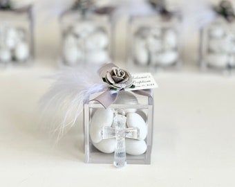 10 piezas de recuerdos de bautizo, cajas de recuerdos, cruces, recuerdos personalizados, recuerdos de primera comunión, regalos de bautizo personalizados