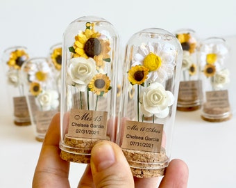 Recuerdos de boda de girasoles para invitados, recuerdos de fiesta personalizados, regalos de agradecimiento personalizados, regalos de girasoles, recuerdos de quinceañera al por mayor, regalo de otoño