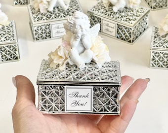 10 pcs Baptism Favors, Christening Favors, Favors Boxes, Angel Favors, Custom Favors, First Communion Souvenirs, Personalized Baptism Gifts