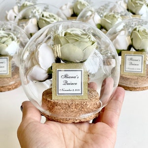 Sage Green Wedding favors for guests, Personalized Glass Globe Party Favors, Custom Baptism Favors, Sweet 16 Gift, Engagement Favors Gifts