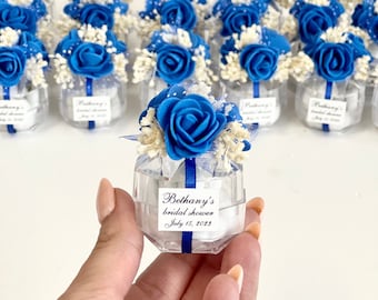 10 Stück Royal Blue Gastgeschenke für Gäste, personalisierte Hochzeitsgeschenke Boxen, handgefertigte Sweet 15 Gefälligkeiten, kundenspezifische Bachelorette Souvenirs Geschenke