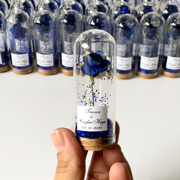 Royal Blue Wedding Favors for Guests, Custom Party Favors, Rose Dome Favors, Personalized Bachelorette Favors, Bulk Quinceanera Favors Gift