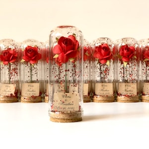 Bulk Rose Dome Favors for Guests, Wedding Favors Gift, Personalized Party Gifts, Beauty and the Beast Custom Favors, Bachelorette Favors